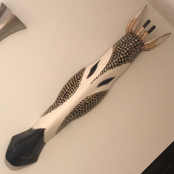 40” Tall Wood Wall Mask Giraffe Deco Safari Sculpture - Picture 1 of 5